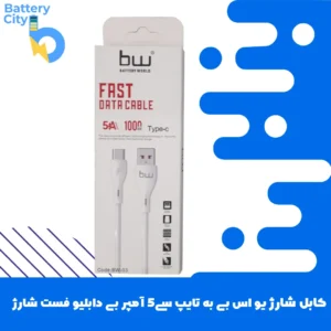 کابل شارژ یو اس بی به تایپ سی 5 آمپر فست شارژ برند BW